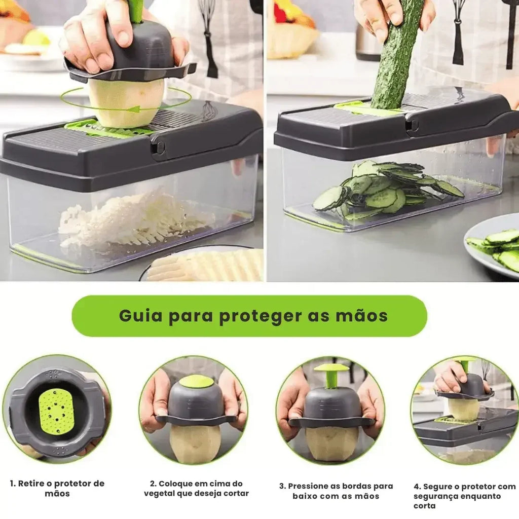 Cortador e Fatiador de Legumes Multifuncional 16 em 1