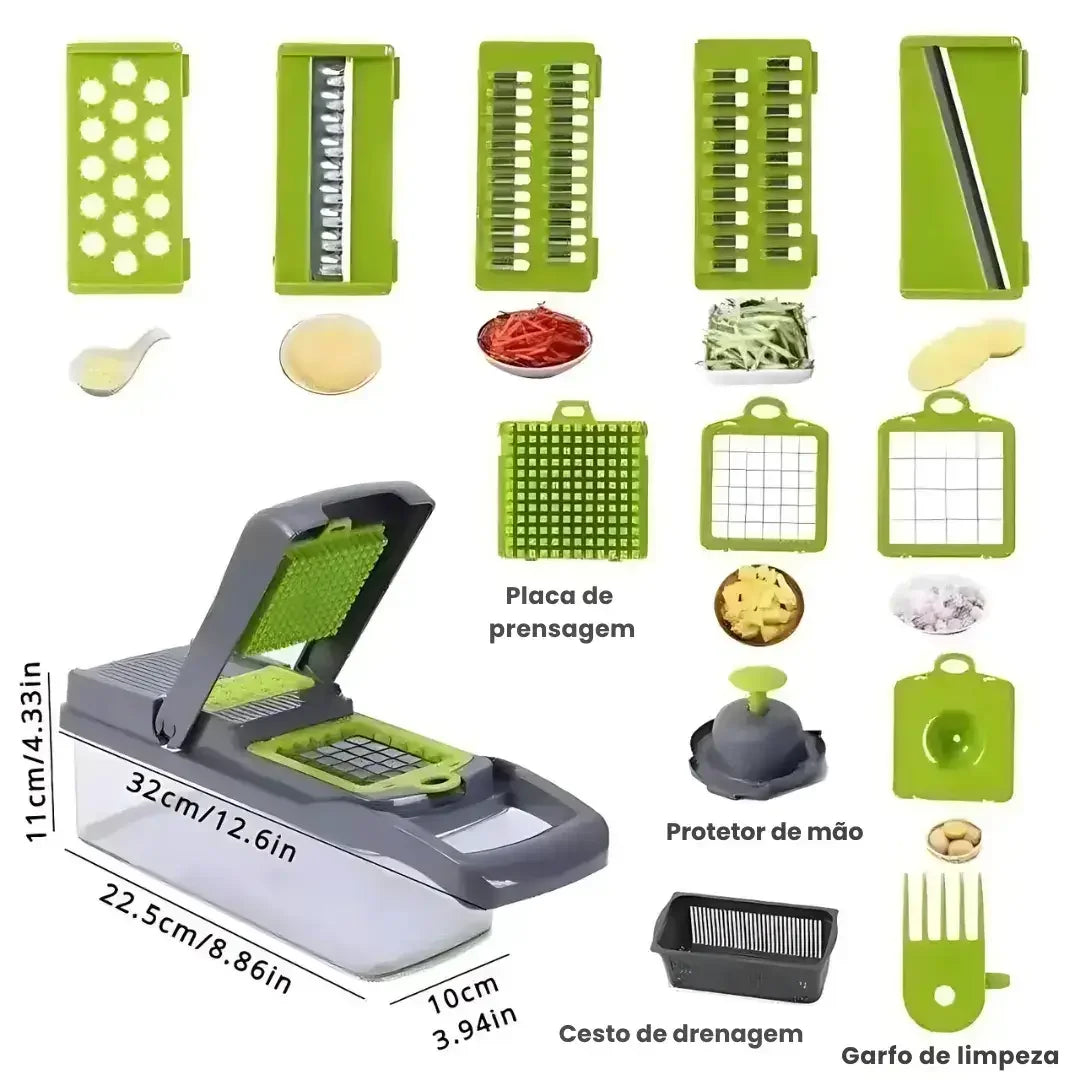 Cortador e Fatiador de Legumes Multifuncional 16 em 1