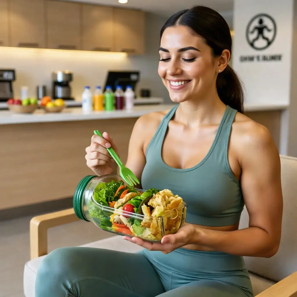 Saladeira Portátil Hermética  Multifuncional – Compartimentos para Molho, Vedação Antivazamento, Livre de BPA