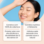 Corretivo Base K-Beauty Coreana 2 em 1 - Cobertura 100% Perfeita e Natural