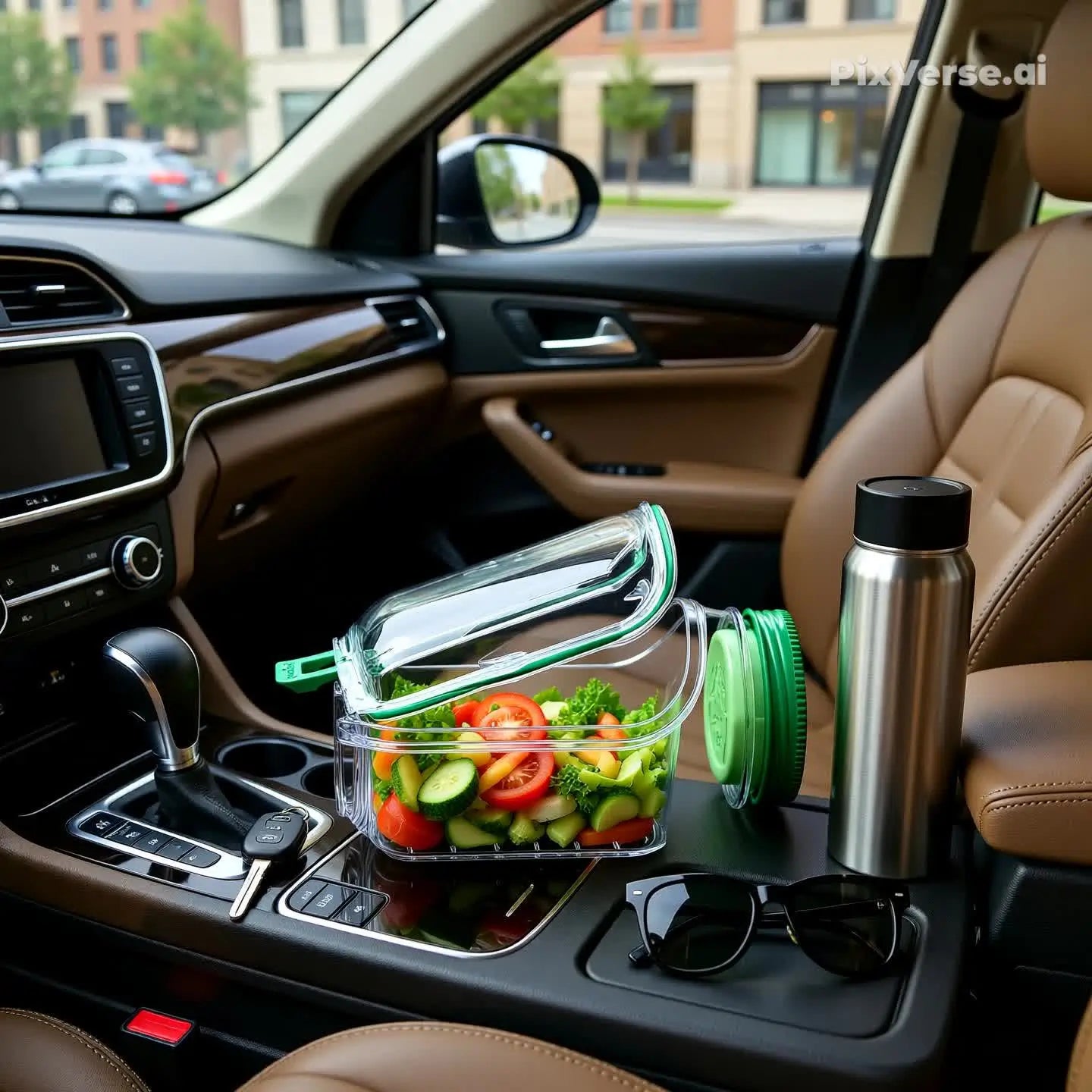 Saladeira Portátil Hermética  Multifuncional – Compartimentos para Molho, Vedação Antivazamento, Livre de BPA