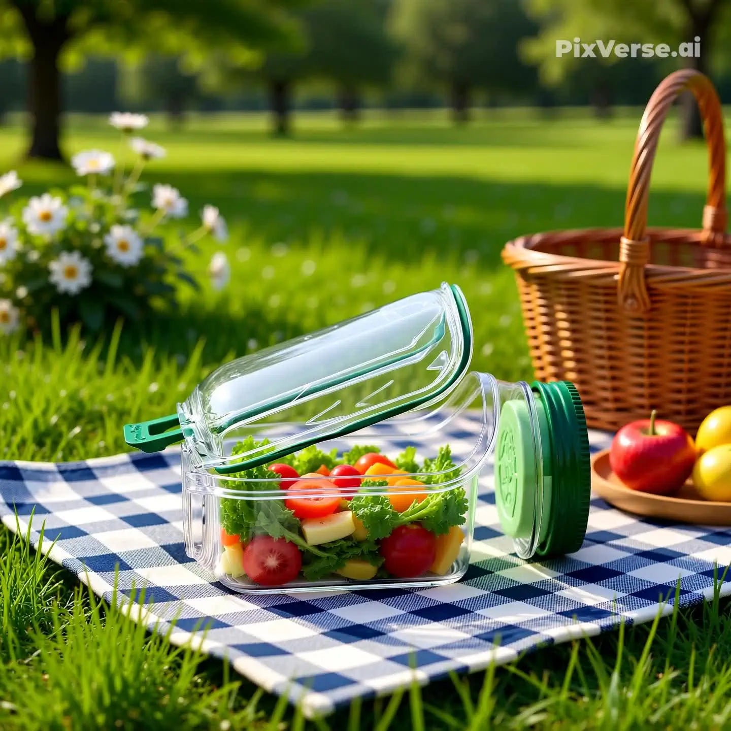 Saladeira Portátil Hermética  Multifuncional – Compartimentos para Molho, Vedação Antivazamento, Livre de BPA