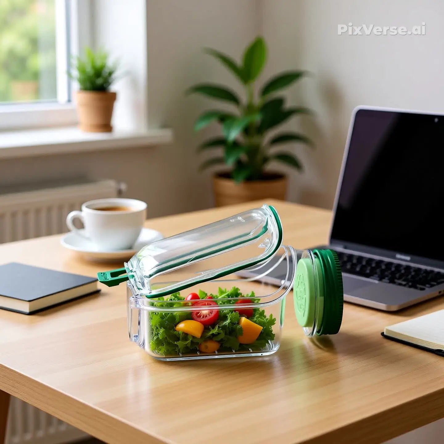 Saladeira Portátil Hermética  Multifuncional – Compartimentos para Molho, Vedação Antivazamento, Livre de BPA